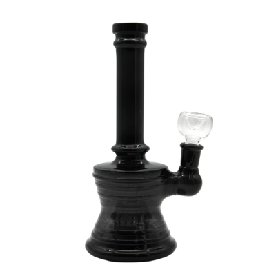 BARRELL ROLL STRAIGHT NECK WATER PIPE BLACK 8inch