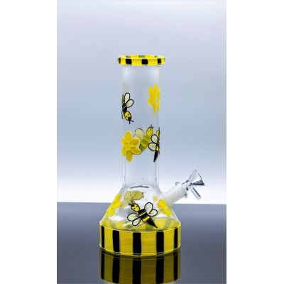 BEE DESIGN GLASS BEAKER 10inch (GLOW IN DARK)