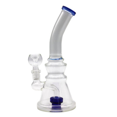 BENT NECK COLOR WHEEL WATER PIPE BLUE 8inch