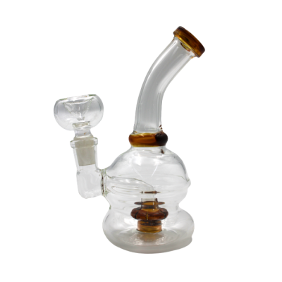 CURVED NECK COLOR WHEEL WATER PIPE BROWN 5inch
