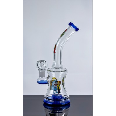 CURVED NECK RICK AND MORTY WATER PIPE 9inch