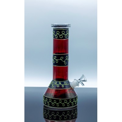 RED AND BLACK GLASS BEAKER 10inch (GLOW IN DARK)