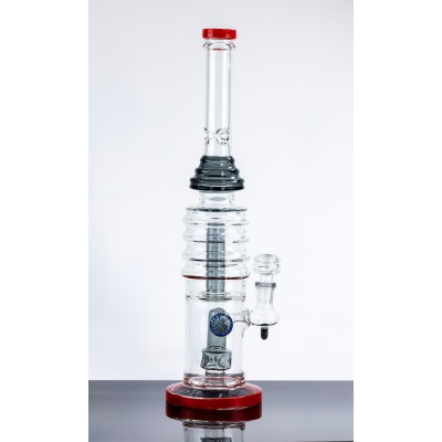 RINGED WATER PIPE WITH DOTTED MARBLE 17inch