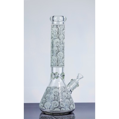 THE SCREAM BEAKER STYLE GLASS WATER PIPE 14inch (GLOW IN DARK)