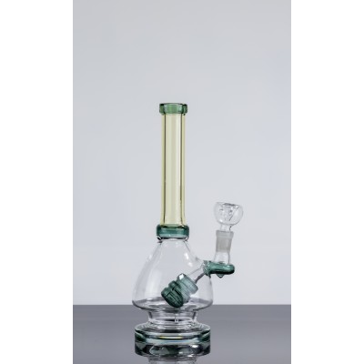 TINTED HANDLE GLASS WATER PIPE 10inch