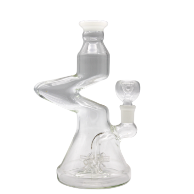 ZIG ZAG WATER PIPE WHITE 8inch