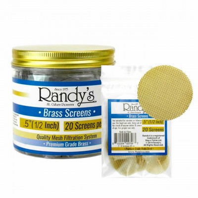 RANDY'S BRASS SCREEN JAR .5inch 36 PACKS OF 20 SCREENS