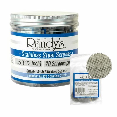 RANDY'S STAINLESS STEEL SCREEN JAR .5inch 36 PACKS OF 20 SCREENS