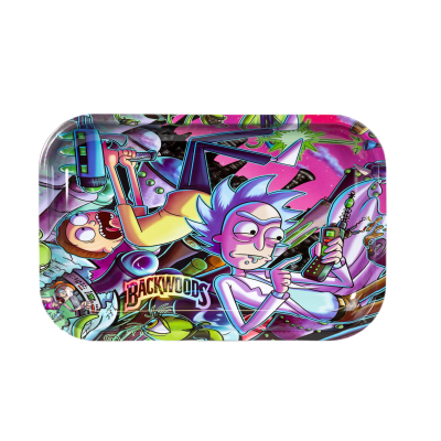 ROLLING TRAY WITH LID RICK AND MORTY BACKWOODS 11 X 8