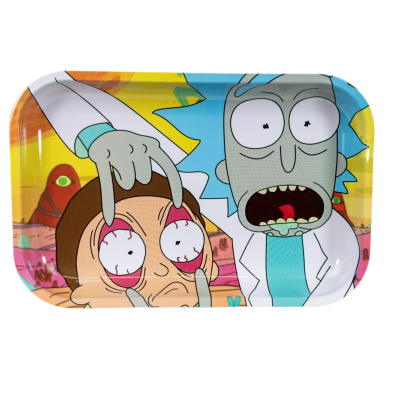 ROLLING TRAY WITH LID RICK AND MORTY EYES WIDE OPEN 11 X 8