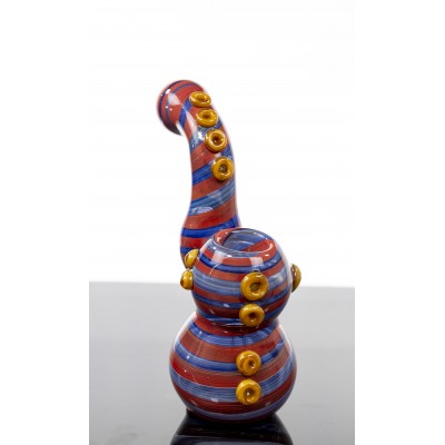 COLORED SWIRL SUCTION BUBBLER 6inch