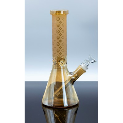 IRIDESCENT DESIGNER GLASS BEAKER WATER PIPE 10inch