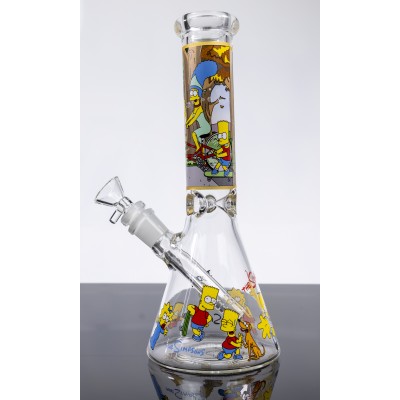 THE SIMPSONS BIKE RIDE GLASS WATER PIPE 10inch