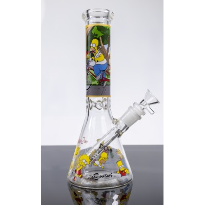 THE SIMPSONS BIKE RIDE GLASS WATER PIPE 10inch