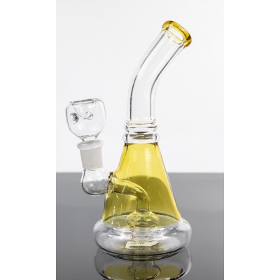 CURVED NECK SOLID COLOR GLASS WATER PIPE 7inch