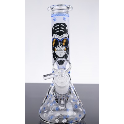 GORILLA WITH LEAF GLASS BEAKER With ICE CATCHER 8inch (GLOW IN DARK)