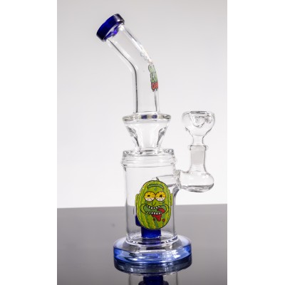 MULTI CHARACTER CURVED NECK GLASS WATER PIPE 9inch