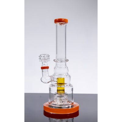 RING BUTTON GLASS WATER PIPE 10inch