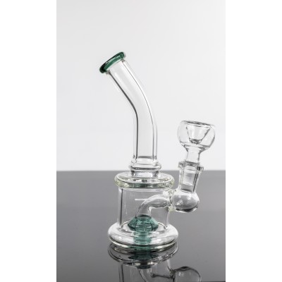 SMALL CURVED NECK COLOR WHEEL GLASS PIPE 6inch