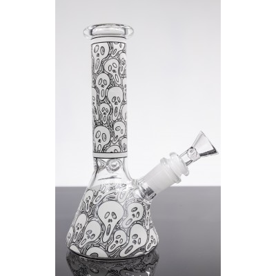 THE SCREAM GLASS BEAKER With ICE CATCHER 8inch (GLOW IN DARK)