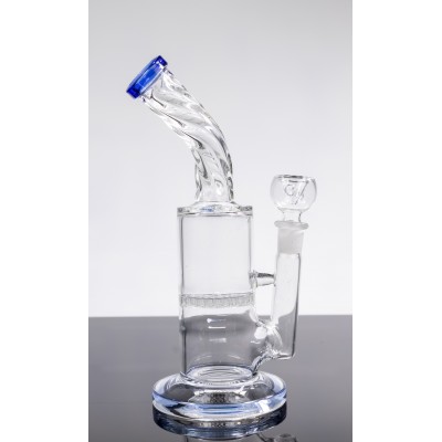 TWISTED NECK HONEYCOMB GLASS WATER PIPE 9inch