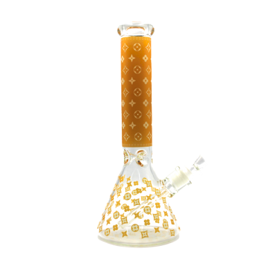 DESIGNER BROWN AND GOLD WATER PIPE