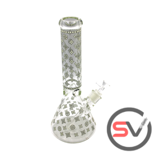 DESIGNER CLEAR GLASS WATER PIPE