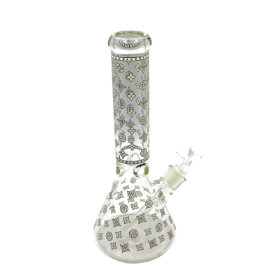 DESIGNER CLEAR GLASS WATER PIPE