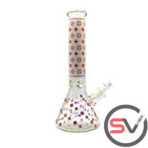 DESINGER WHITE AND PURPLE WATER PIPE