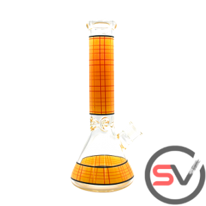 ORANGE DESIGN GLASS WATER PIPE