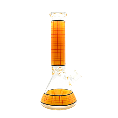 ORANGE DESIGN GLASS WATER PIPE