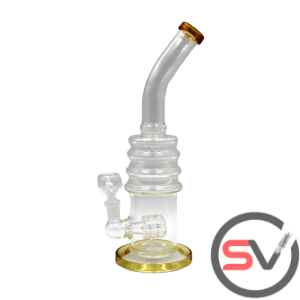 BARRELL WATER PIPE GOLD 12inch