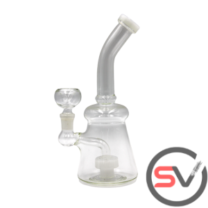 BENT NECK UFO WATER PIPE WHITE 8inch