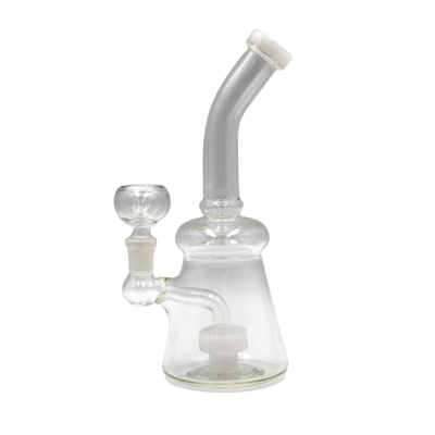 BENT NECK UFO WATER PIPE WHITE 8inch