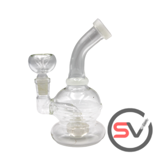 CURVED NECK COLOR WHEEL WATER PIPE WHITE 5inch