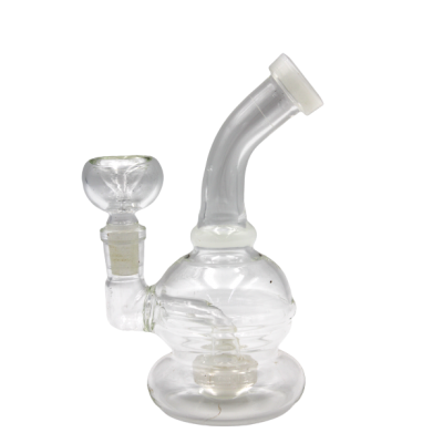 CURVED NECK COLOR WHEEL WATER PIPE WHITE 5inch