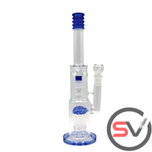 JELLYFISH BUTTON RING WATER PIPE BLUE 14inch