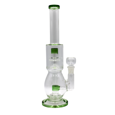 RING BUTTON WATER PIPE GREEN 14inch