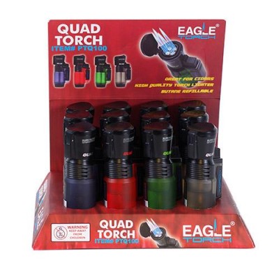 LUXURY QUAD TORCH - PTQ100 (12 CT/DISPLAY)