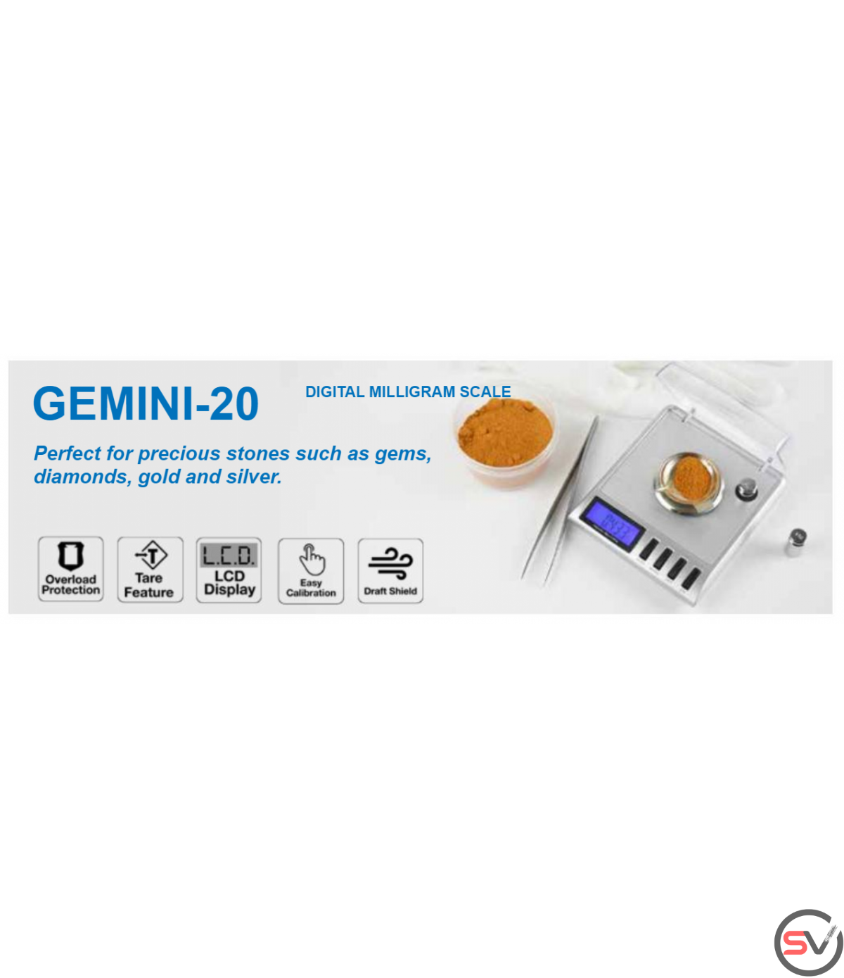 AWS Gemini 20 Scale 0001g Precision Silver Precision Scale