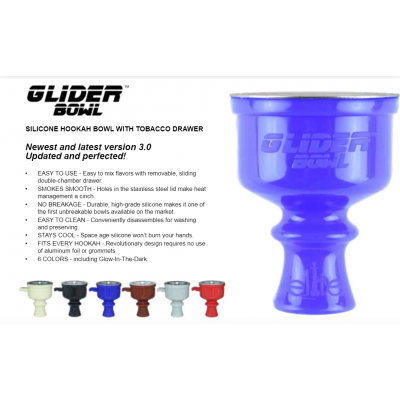 ELITE GLIDER V3 SILICONE HOOKAH BOWL W/ TOBACCO DRAWER