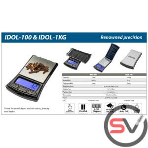 AWS IDOL - 1KG DIGITAL SCALE (1000G X 0.1G)