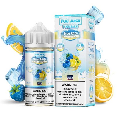POD JUICE TFN ELIQUID 100ML - BLUE RAZZ LEMONADE FREEZE