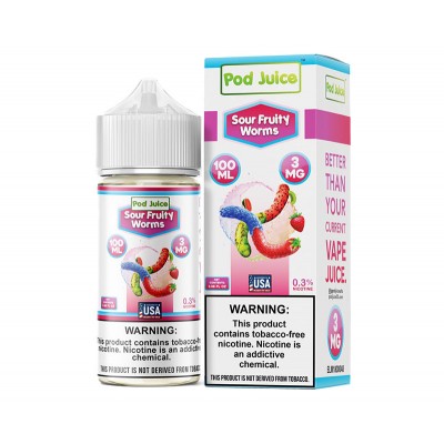 POD JUICE TFN ELIQUID 100ML - SOUR FRUITY WORMS